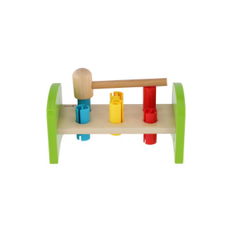 Dětská zatloukačka s kladívkem, dřevo - plast, 21cm