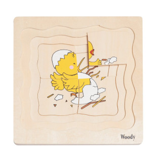 Woody Puzzle na desce - Vývoj slepice