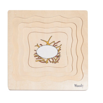 Woody Puzzle na desce - Vývoj slepice
