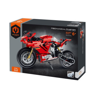 Stavebnice iM.MASTER silníční motorka, červení, 557 dílků