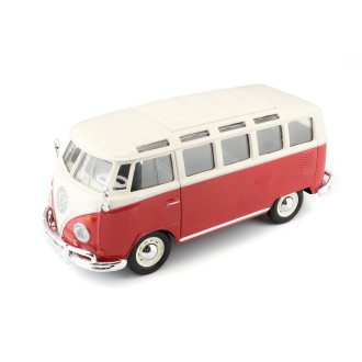 Maisto AssemblyLine Volkswagen Van Samba, červená, 1:25