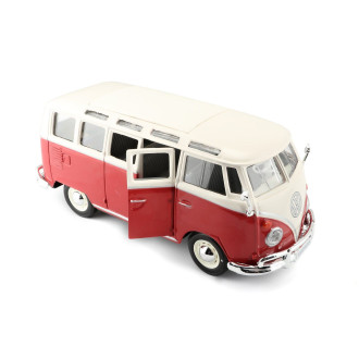 Maisto AssemblyLine Volkswagen Van Samba, červená, 1:25