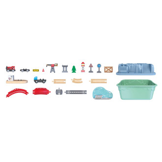 Hape Vláčkodráha set v boxu, Přístaviště