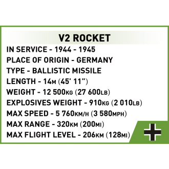 Cobi 3121 Německá balistická řízená střela V-2, 560 kostek, 1:35