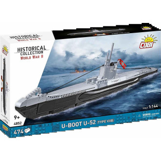 Cobi 4852 II WW U-Boot U-52 (type VIIB), 1:144, 474 kostek