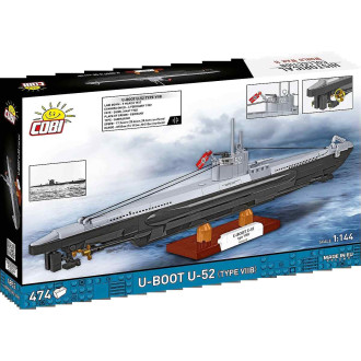 Cobi 4852 II WW U-Boot U-52 (type VIIB), 1:144, 474 kostek