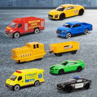 Majorette Garáž Super City, 6 autíček a vlak