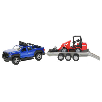 Kids Globe Traffic SUV s bagrem na zpětný chod se světlem a zvukem, 30cm
