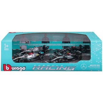 Bburago RACE Formula F1 4PAC Mercedes AMG F1 W15 (2024), 44 L.Hamil ton, 63 G.Russe