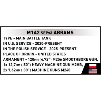 Cobi 2633 Armed Forces Abrams M1A2 SEPv3, 1:35, 1065 kostek