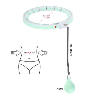 Masážní hula hoop HMS HHW06 se závažím a počítadlem, zelená