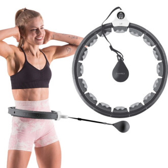 Masážní hula hoop HMS HHW06 se závažím a počítadlem, černá