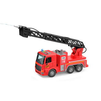 Auto hasičské s žebříkem stříkající vodu, světelné efekty 30 cm