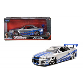 Jada Rychle a zběsile auto 2002 Nissan Skyline GTR-R R34 1:24