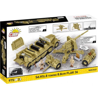 Cobi 3143 II WW Sd. Kfz. 8 táhnoucí 8,8 cm Flak 36, 1:35, 975 k, 2 f