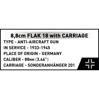 Cobi 3140 II WW 8,8 cm Flak 18 s lafetou, 1:35, 360 k, 2 f