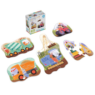 Betexa KukiKuk - Velké puzzle Stavební stroje
