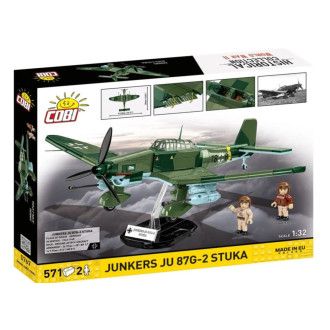 Cobi 5767 II WW Junkers JU 87G-2 STUKA, 1:32, 571 kostek, 2 figurky
