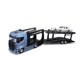 Bburago Multicar Carrier Scania 770S a Porsche Macan 1:43