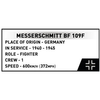 Cobi 5873 II WW Messerschmitt BF-109F, 1:48, 123 kostek