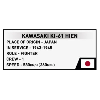 Cobi 5872 II WW Kawasaki Ki-61 Hien, 1:48, 141 kostek