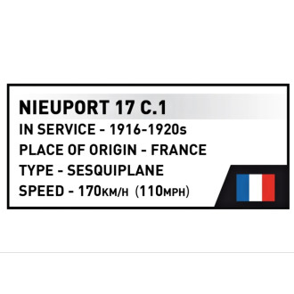 Cobi 2998 Great War Nieuport 17 C.1, 1:32, 274 kostek