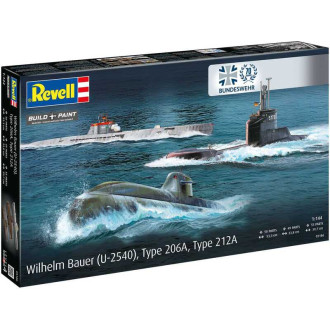 Plastic ModelKit ponorky 05186 - 70 Years Bundeswehr:Wilhelm Bauer,Type 206A,Class2 (1:144)