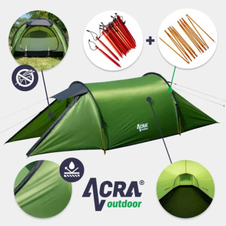 Acra turistický ultralehký stan ST32 pro 2 osoby, zelený