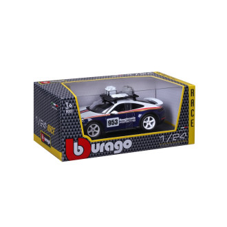 Bburago RACE, Porsche 911 Dakar bílá-modrá metalíza, 1:24