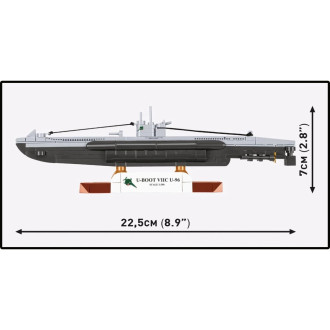 Cobi 4857 II WW Německá ponorka U-Boot VIIC U-96, 1:300, 162 k