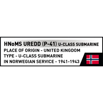 Cobi 4861 II WW HNoMS Uredd (P-41) U-class ponorka 1:300, 142 kostek
