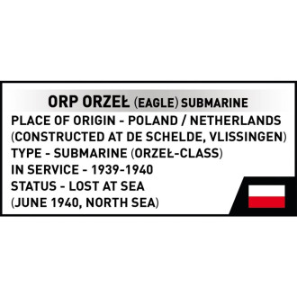 Cobi 4855 II WW Polská ponorka ORP Orzel, 1:300, 193 kostek