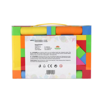 Stavebnice pěnové kostky, sada 81 ks v plastové krabici 32x21,5x7,5cm