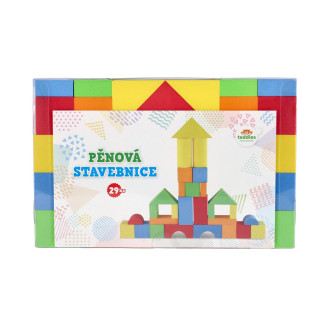 Stavebnice pěnové kostky, sada 29 ks v plastové krabici 24,5x16x4cm