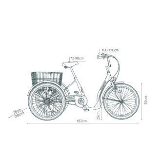 Elektrická tříkolka pro seniory Liberty Comfy 24" 6spd Disk, modrá, 36V 10,4Ah