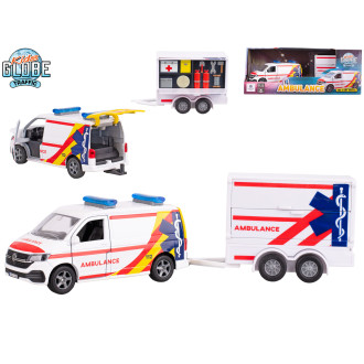 Kids Globe Traffic VW Transporter ambulance na zpětný chod, 27,5cm