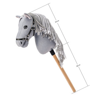 Faunica Hobby horse Apollo, šedý kůň na tyči, provázková hříva