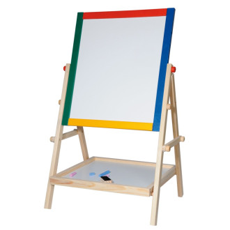Dětská stojanová tabule-natur rám s poličkou, 65cm