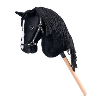 Faunica Hobby horse Cortez, černý kůň na tyči, provázková hříva