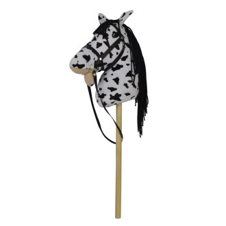 Kůň na tyči 70cm na baterie se zvukem, bílo-černý (Appaloosa)