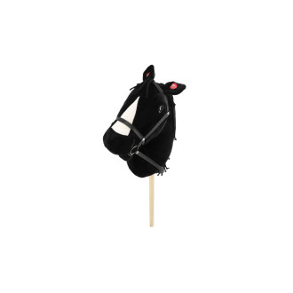 Kůň na tyči 70cm na baterie se zvukem, černý