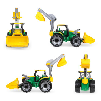 Lena 2080 Traktor s bagrem a přední lžící, Zelený