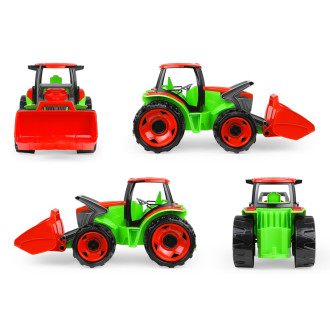 Lena Traktor se lžící a přívěsem, zeleno-červený