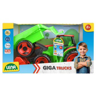Lena Traktor se lžící a přívěsem, zeleno-červený