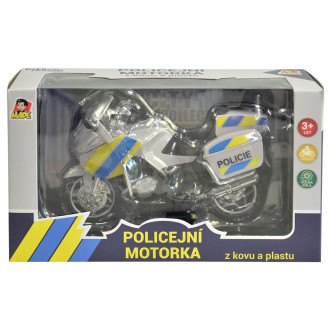 MaDe Policejní Motorka kovová, 18 cm