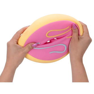Mega squeeze jumbo strečový donut, růžový 16cm