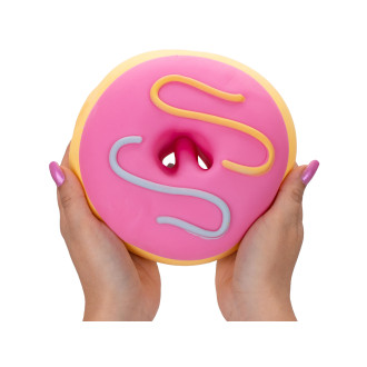 Mega squeeze jumbo strečový donut, růžový 16cm
