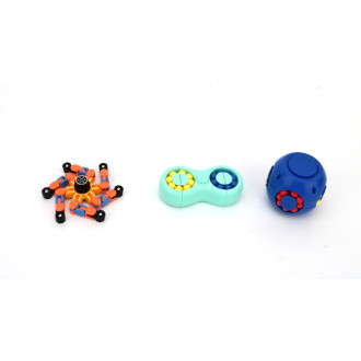 Sada tří hlavolamů, Robotický Fidget spinner, Rotační fazole, Magická kulička