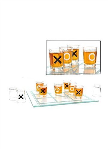 Alkoholové skleněné piškvorky, 20x20 cm
