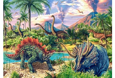Castorland puzzle 120 dílků - Dinosauří vulkán